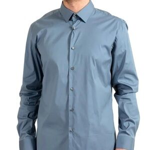 Hugo Boss Men's Light Slate Blue Dress Shirt 649